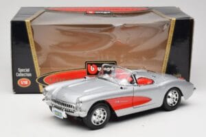 Chevrolet Corvette C1 Argintiu Bburago 1:18 3034 Metal - imaginea 8 din 8