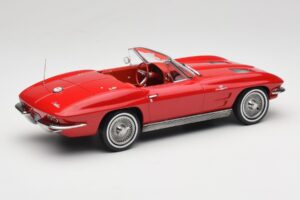 Chevrolet Corvette C2 Sting Ray Cabriolet Riverside Red Norev 1:18 189056 Metal - imaginea 2 din 6