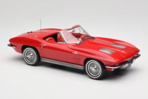 Chevrolet Corvette C2 Sting Ray Cabriolet Riverside Red Norev 1:18 189056 Metal - imaginea 4 din 6