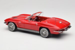 Chevrolet Corvette C2 Sting Ray Cabriolet Riverside Red Norev 1:18 189056 Metal - imaginea 5 din 6