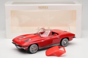 Chevrolet Corvette C2 Sting Ray Cabriolet Riverside Red Norev 1:18 189056 Metal - imaginea 6 din 6
