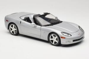 Chevrolet Corvette C6 Cabriolet Argintiu Hot Wheels 1:18 B6052 Metal - imaginea 6 din 8