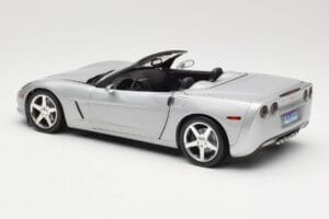 Chevrolet Corvette C6 Cabriolet Argintiu Hot Wheels 1:18 B6052 Metal - imaginea 7 din 8