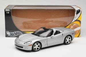 Chevrolet Corvette C6 Cabriolet Argintiu Hot Wheels 1:18 B6052 Metal - imaginea 8 din 8
