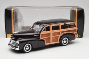 Chevrolet Fleetmaster Woody Negru & Wood Panels Maisto 1:18 43697545B Metal - imaginea 8 din 8