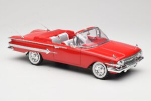Chevrolet Impala Cabriolet Roșu Welly 1:18 9864W Metal - imaginea 6 din 8