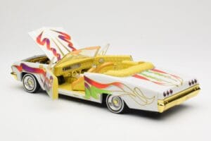 Chevrolet Impala Lowrider White Metallic Hot Wheels 1:18 27635 Metal - imaginea 5 din 8