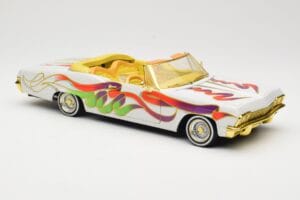 Chevrolet Impala Lowrider White Metallic Hot Wheels 1:18 27635 Metal - imaginea 6 din 8
