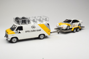 Opel Manta 400 Group B Rally Tour de Corse 1984 Cu Chevrolet G30 Vehicul de Asistență Otto 1:18 OT491 Rășină - imaginea 3 din 13