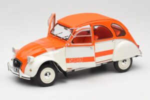 Citroen 2CV Spot Portocaliu & Alb Solido 1:18 421183600 Metal - imaginea 2 din 8