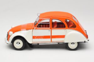 Citroen 2CV Spot Portocaliu & Alb Solido 1:18 421183600 Metal - imaginea 4 din 8