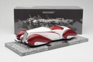Delahaye Type 135 M Cabriolet Alb Roșu Minichamps 1:18 107116161 Rășină - imaginea 6 din 6