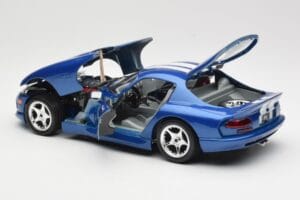 Dodge Viper GTS SR II Albastru cu Dungi Albe Bburago 1:18 3330 Metal - imaginea 5 din 8