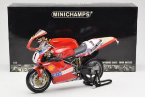 Ducati 998R WSB #1 T. Bayliss Ducati Infostrada 2002 Minichamps 1:12 122021201 Metal - imaginea 6 din 6