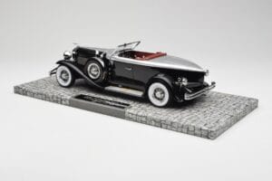 Duesenberg Model J Torpedo Disappearing Top Convertible Coupe Argintiu Negru Minichamps 1:18 107150431 Rășină - imaginea 5 din 6