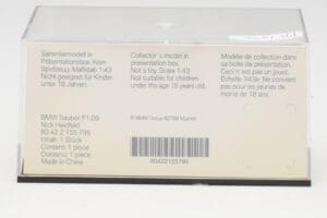 BMW Sauber F1.09 #6 N. Heidfeld F1 2009 v2 Minichamps 1:43 80422155795 Metal - imaginea 4 din 5