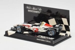 Honda RA106 #12 J. Button Hungarian GP Winner F1 2006 Minichamps 1:43 400060112 Metal - imaginea 3 din 5