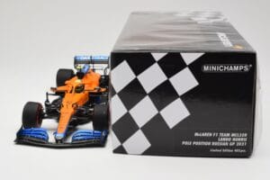 McLaren MCL35M #4 L. Norris Pole Position Russian GP 2021 Minichamps 1:18 530213404 Metal - imaginea 6 din 7