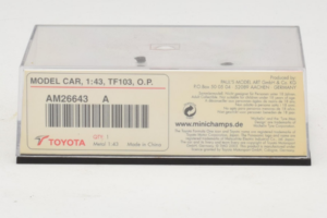 Toyota TF103 Panasonic #20 O. Panis F1 2003 Minichamps 1:43 AM26643 Metal - imaginea 4 din 5