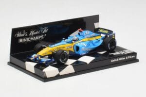 Renault R25 F. Alonso F1 World Champion Showcar 2005 Minichamps 1:43 400050075 Metal - imaginea 3 din 5
