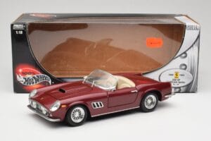 Ferrari 250 GT California Spider LWB Roșu Închis Hot Wheels 1:18 25727 Metal - imaginea 8 din 8