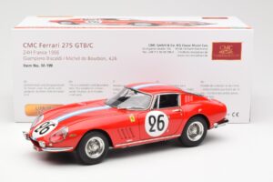 Ferrari 275 GTB Competizione #26 G. Biscaldi / A. de Bourbon Team Hugus 24 Hours of Le Mans 1966 CMC 1:18 M-199 Metal - imaginea 6 din 6
