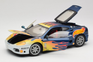 Ferrari 360 Modena Challenge #5 Hot Wheels Purple Fire Livery 1999 Bburago 1:18 29619 Metal - imaginea 2 din 8
