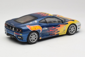 Ferrari 360 Modena Challenge #5 Hot Wheels Purple Fire Livery 1999 Bburago 1:18 29619 Metal - imaginea 3 din 8