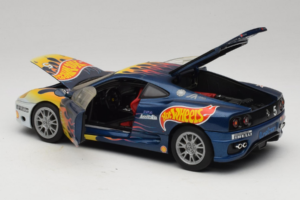 Ferrari 360 Modena Challenge #5 Hot Wheels Purple Fire Livery 1999 Bburago 1:18 29619 Metal - imaginea 5 din 8