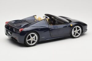 Ferrari 458 Italia Spider Dark Blue Metallic Hot Wheels 1:18 X5529 Metal - imaginea 3 din 8