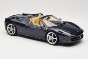 Ferrari 458 Italia Spider Dark Blue Metallic Hot Wheels 1:18 X5529 Metal - imaginea 6 din 8