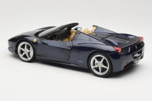 Ferrari 458 Italia Spider Dark Blue Metallic Hot Wheels 1:18 X5529 Metal - imaginea 7 din 8