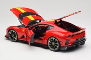 Ferrari 812 Competizione Rosso Corsa Cu Dungi Galbene Bburago 1:18 18-16915 Metal - imaginea 5 din 8