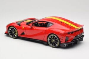 Ferrari 812 Competizione Rosso Corsa Cu Dungi Galbene Bburago 1:18 18-16915 Metal - imaginea 7 din 8