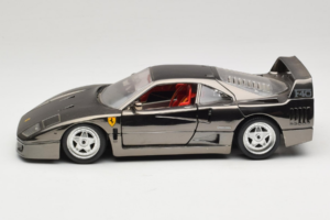 Ferrari F40 Chrome Black Bburago 1:18 3401-B1 Metal - imaginea 4 din 8