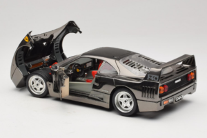 Ferrari F40 Chrome Black Bburago 1:18 3401-B1 Metal - imaginea 5 din 8
