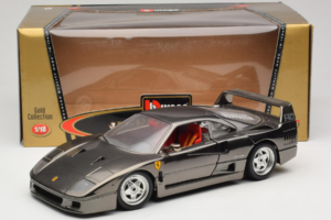 Ferrari F40 Chrome Black Bburago 1:18 3401-B1 Metal - imaginea 8 din 8