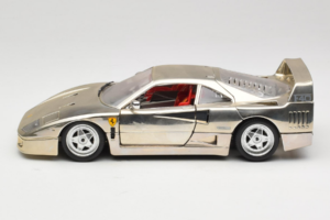 Ferrari F40 Chrome Silver Bburago 1:18 3401 Metal - imaginea 4 din 8