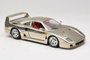 Ferrari F40 Chrome Silver Bburago 1:18 3401 Metal - imaginea 6 din 8