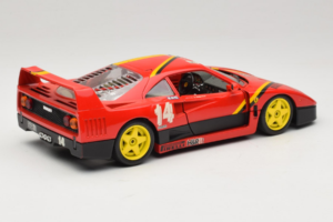 Ferrari F40 Evoluzione #14 L. Dalla Noce H&R Roșu cu Roți Galbene 1992 Bburago 1:18 3042-H1 Metal - imaginea 3 din 8