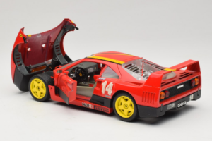 Ferrari F40 Evoluzione #14 L. Dalla Noce H&R Roșu cu Roți Galbene 1992 Bburago 1:18 3042-H1 Metal - imaginea 5 din 8