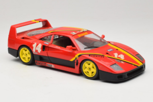Ferrari F40 Evoluzione #14 L. Dalla Noce H&R Roșu cu Roți Galbene 1992 Bburago 1:18 3042-H1 Metal - imaginea 6 din 8