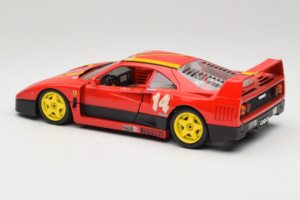 Ferrari F40 Evoluzione #14 L. Dalla Noce H&R Roșu cu Roți Galbene 1992 Bburago 1:18 3042-H1 Metal - imaginea 7 din 8