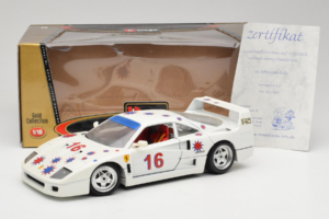 Ferrari F40 #16 Borsenmodells Alb Limited Edition 333 pcs 1987 Bburago 1:18 3332-W1 Metal - imaginea 8 din 8