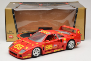 Ferrari F40 LM #86 Ch. Pozzi IMSA 24 Hours of Le Mans 1985 Roșu Bburago 1:18 3332-P6 Metal - imaginea 8 din 8