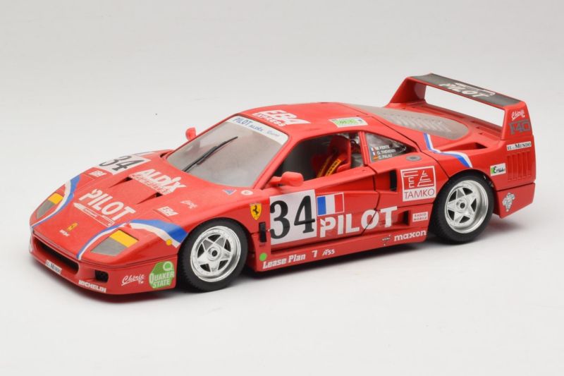 Ferrari F40 LM Pilot #34 Ferte / Thavenin / Palau 24 Hours of Le Mans 1995 Roșu Bburago 1:18 3032-P3 Metal