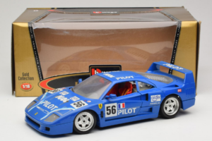 Ferrari F40 Pilot #56 Albastru Bburago 1:18 3332-BL1 Metal - imaginea 8 din 8