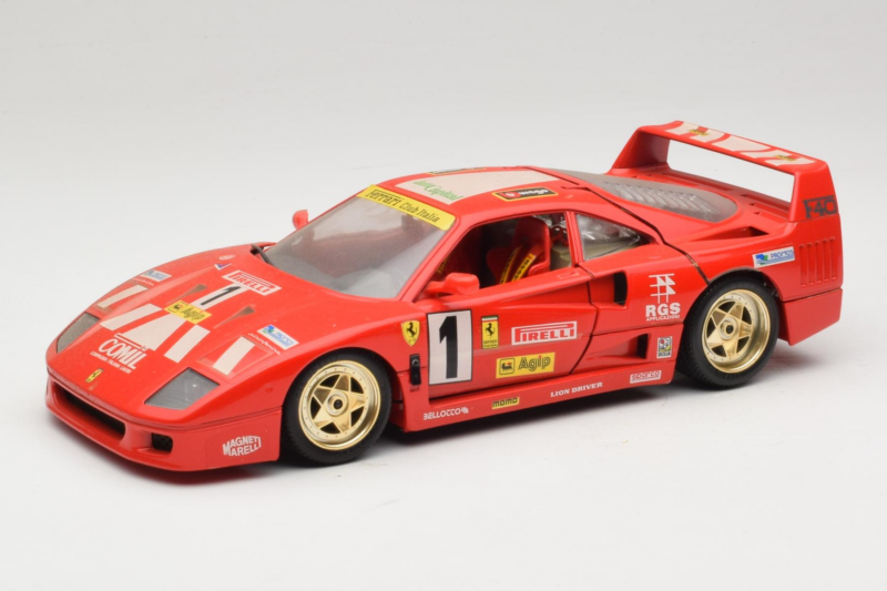 Ferrari F40 Evoluzione #1 Pirelli Agip Roșu cu Roți Aurii 1992 Bburago 1:18 3042-P2 Metal