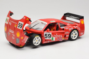 Ferrari F40 LM Unisys #59 Ota / P. Nappi / R. Donovan 24 Hours of Le Mans 1996 Bburago 1:18 3032-U1 Metal - imaginea 2 din 8