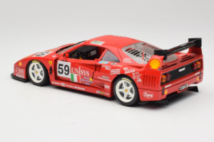 Ferrari F40 LM Unisys #59 Ota / P. Nappi / R. Donovan 24 Hours of Le Mans 1996 Bburago 1:18 3032-U1 Metal - imaginea 7 din 8